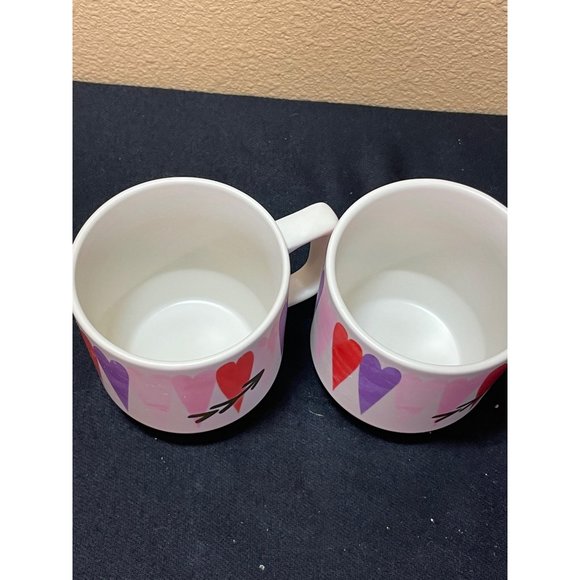 Starbucks Valentine Heart Ceramic Coffee Mug Set Of 2 - Picture 5 of 11